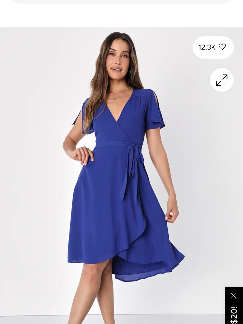 NWT Lulu's Royal Blue Midi Wrap Dress Size L